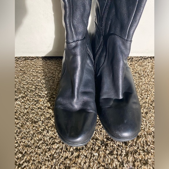 Women’s Basto Black Leather Winter Boots Size 8 - Picture 5 of 11